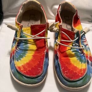 Hey Dude Shoes Wendy Mandala Tie Dye Rainbow Women’s Size 5